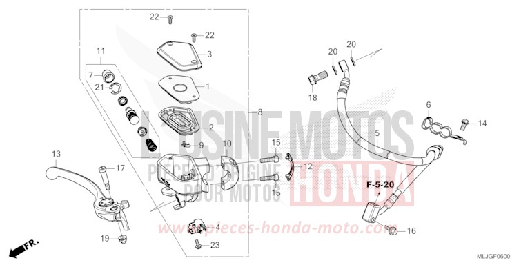 HAUPTBREMSZYLINDER, VORNE ZYLINDER von Gold Wing MAT BULLET SILVER (NH389) von 2026